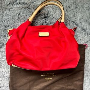 KATE SPADE cute two-tone Nylon shoulder bag with original dust bagGood Condition